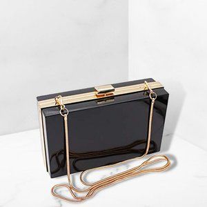 BLACK NOVELTY RECTANGLE HANDBAG CROSSBODY BAG